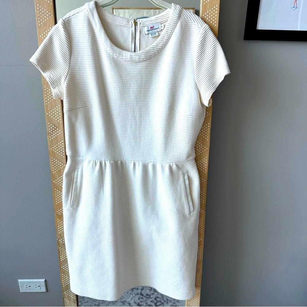 Vineyard Vines Ribbed Ivory Dress